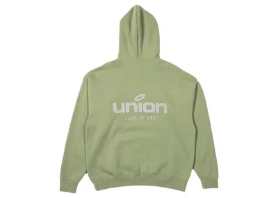 Pre-owned Fear Of God Men's  X Union 30 Year Vintage Hoodie In Army In Green