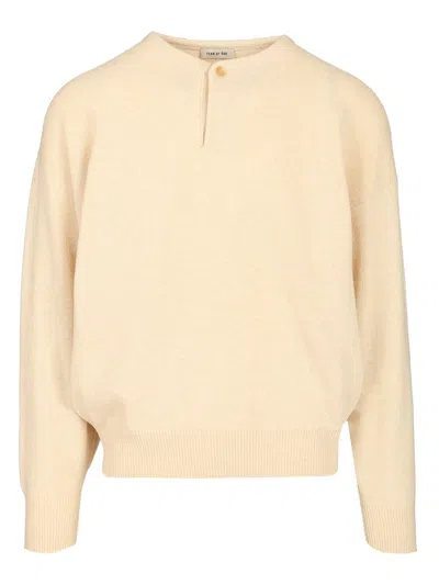 Fear Of God Men Fine Knit "henley" In Brown