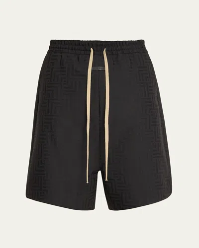 Fear Of God Patterned-jacquard Deck Shorts In Black