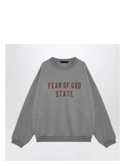 Fear Of God Men's Grey Crewneck Sweatshirt With Logo