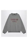 Fear Of God Grey Crewneck Sweatshirt With Logo In Black