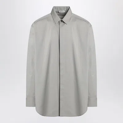 Fear Of God Men's Grey Dove Grey Mélange Cotton Shirt In Gray