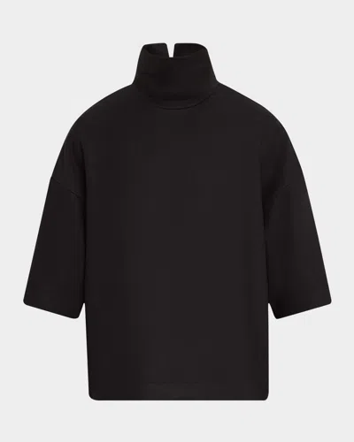 Fear Of God Men's High-neck Short-sleeve Shirt In Black