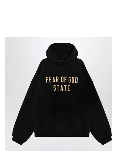 Fear Of God Fleece Hoodie In Black