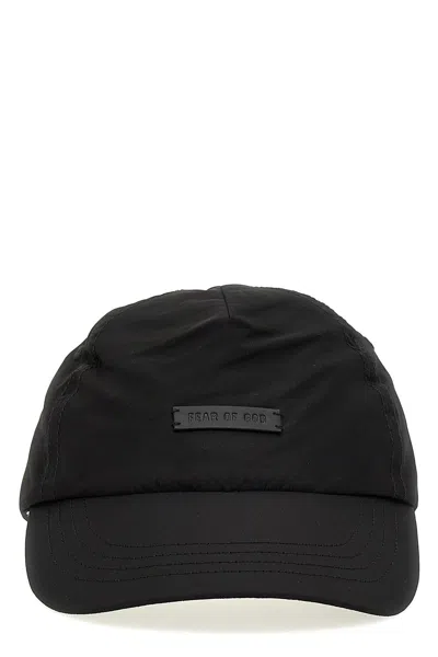 Fear Of God Men Logo Patch Baseball Cap In Black