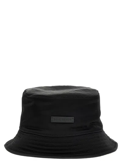 Fear Of God Men Logo Patch Bucket Hat In Black