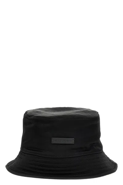 Fear Of God Men Logo Patch Bucket Hat In Black