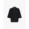 Fear Of God Gray Jacquard Polo In Melange Black