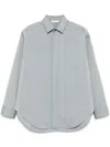 Fear Of God Melange Cotton And Wool Blend Shirt In Blue
