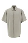 Fear Of God Tailored Shirt With Short Sleeves And Button-down Collar In Gray