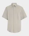Fear Of God Tailored Shirt With Short Sleeves And Button-down Collar In Melange Titanium