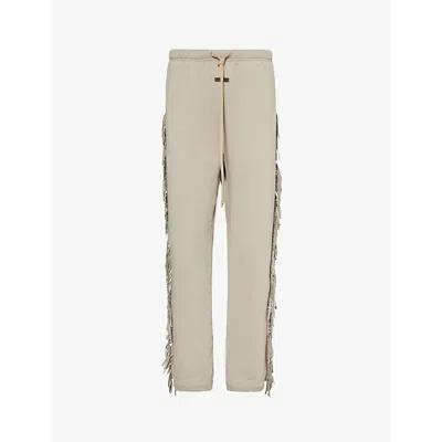 Fear Of God Mens Paris Sky Fringed Relaxed-fit Cotton-jersey Jogging Bottoms