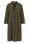 Fear Of God Long Length Belted Coat With Back Vent In Green