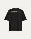 Fear Of God Greyt-shirt With Contrasting Front Logo Print In Black