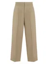 Fear Of God Single Pleat Wool Trousers With Belt Loops In Nude & Neutrals