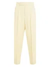 Fear Of God Single Pleat Tapered Cream Wool Trousers In Yellow,orange