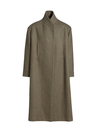 Fear Of God Men's Stand Collar Relaxed Overcoat In Melange Ash