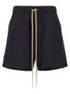 Fear Of God Black Virgin Wool Bermudas With Relaxed Fit And Drawstring Waist In Blue