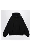 Fear Of God Black Hoodie With Zip Closure And Eternal Writing On The Back