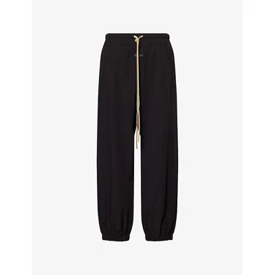 FEAR OF GOD MENS BLACK DE-BOSSED LOGO DRAWSTRING-WAIST SHELL JOGGERS XS