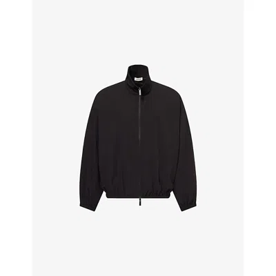 Fear Of God Mens Black De-bossed Logo-patch Stand-collar Shell Track Jacket Xs