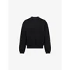 Fear Of God Black Crewneck Sweater With Tonal Logo Lettering Embroidery On The Front In Black