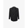 Fear Of God Mens Black Notch-lapel Double-breasted Wool Blazer In Black