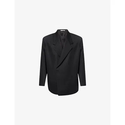 Fear Of God Mens Black Notch-lapel Double-breasted Wool Blazer