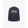 Fear Of God Mens Black Relaxed-fit Long-sleeves Cotton-jersey T-shirt In Blue