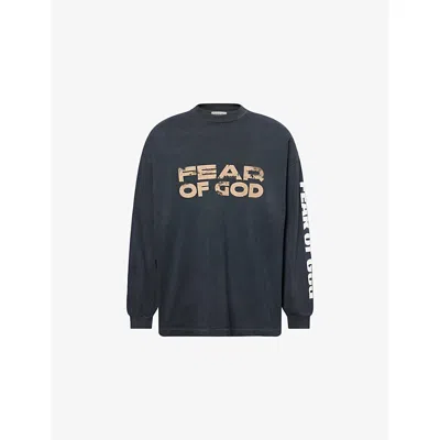 FEAR OF GOD MENS FEAR OF GOD RELAXED-FIT LONG-SLEEVES COTTON-JERSEY T-SHIRT