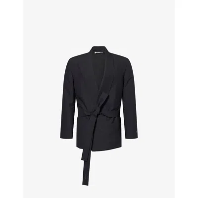 Fear Of God Mens Black Shawl Collar Double-breasted Wool Blazer