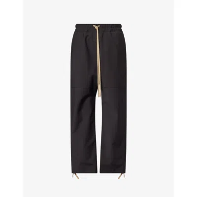Fear Of God Straight-leg Panelled Woven Drawstring Trousers In Black