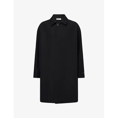 Fear Of God Mens  Two-slip-pockets Relaxed-fit Wool And Cotton Coat In Black