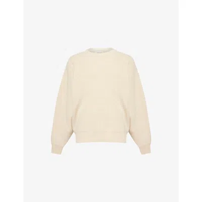 Fear Of God Mens Bone Racked-rib Crewneck Knitted Wool Jumper In Brown
