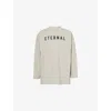 Fear Of God Grey T-shirt With Eternal Print On The Front And Logo Patch On The Back In Dove Grey