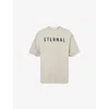 Fear Of God Grey T-shirt With Eternal Print On The Front And Logo Patch On The Back In Dove Grey