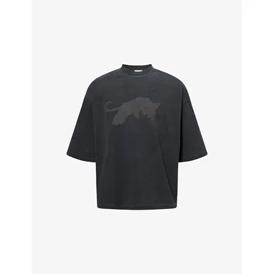 Fear Of God Mens Black Le Panteres Relaxed-fit Cotton-jersey T-shirt Xl