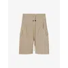 Fear Of God Cargo Shorts With Knee Length And Pleat Detailing In Melange Beige