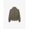 Fear Of God Mens Off Black Zip Relaxed-fit Wool-blend Hoodie In Animal Print