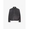 Fear Of God Mens Washed Black Utility Cropped Denim Jacket In Brown