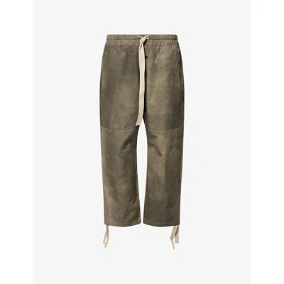 Fear Of God Mens Willow Split Knee Drawstring Cotton Trousers In Green