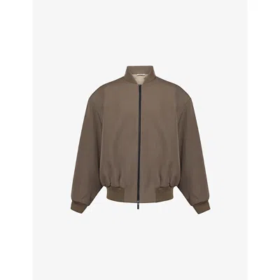 Fear Of God Mens Willow Structured Relaxed-fit Woven Bomber Jacket In Brown