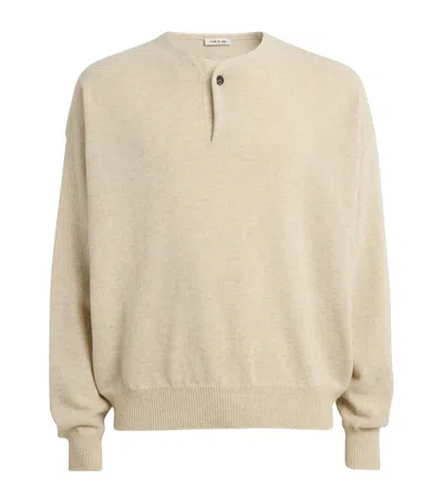Fear Of God Merino Henley Sweater In Beige