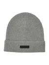 Fear Of God Grey Logo Beanie Hat In Gray