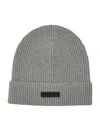 Fear Of God Grey Logo Beanie Hat In Gray