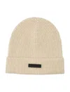 Fear Of God Cream Logo Beanie Hat In Neutral