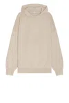 Fear Of God Virgin Wool Hooded Knit Sweater In Beige
