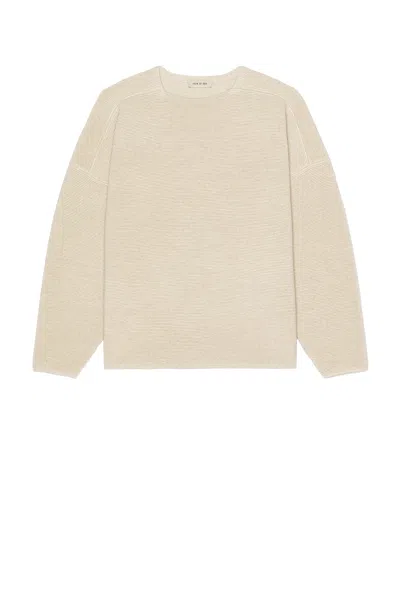 Fear Of God Merino Wool Ottoman Straight Neck Sweater In Tan