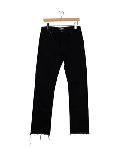 Pre-owned Fear Of God Mid-rise Straight Leg Jeans In Black
