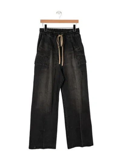 Pre-owned Fear Of God Mid-rise Wide Leg Jeans In Gray